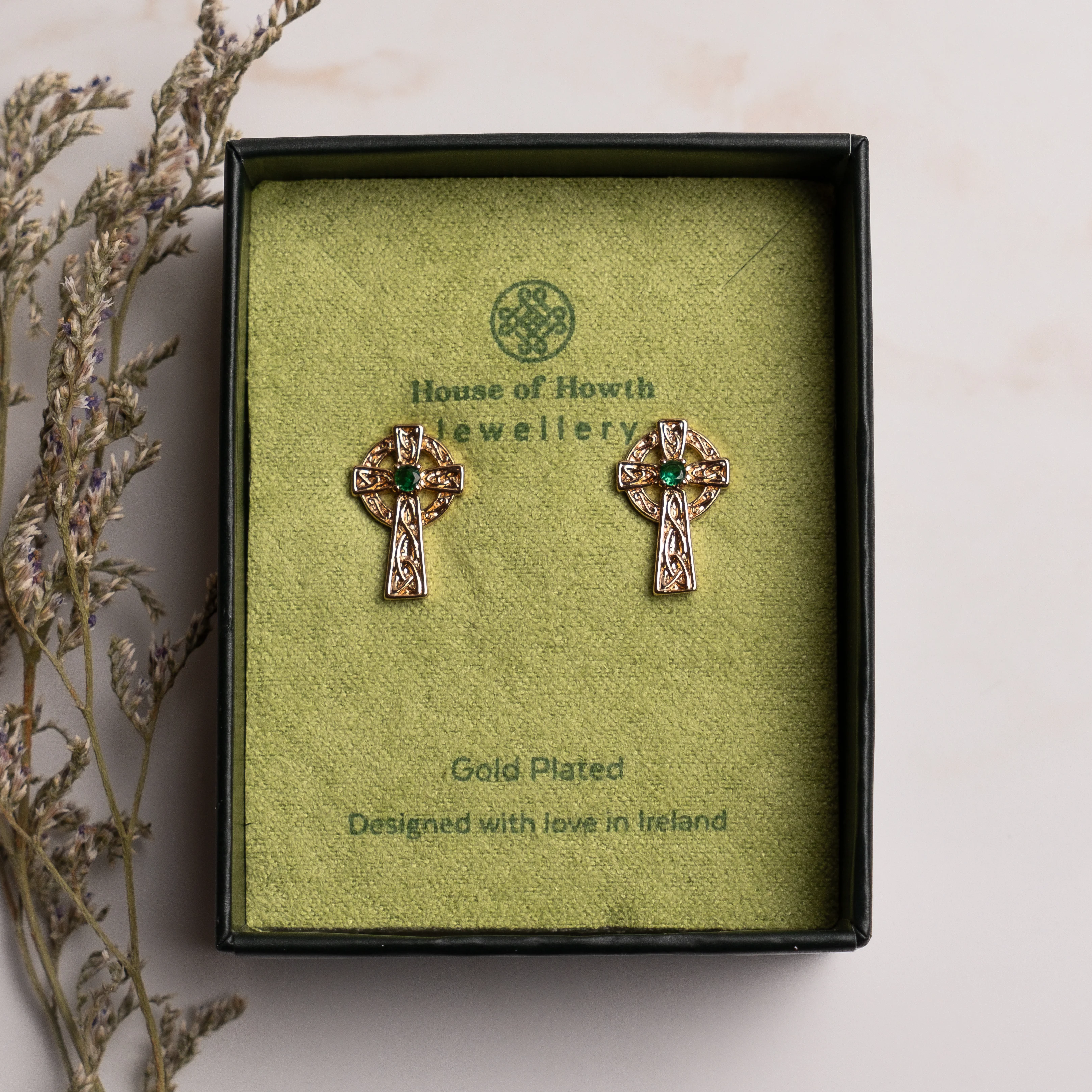 Celtic Cross Studs Gold Plated - 1870
