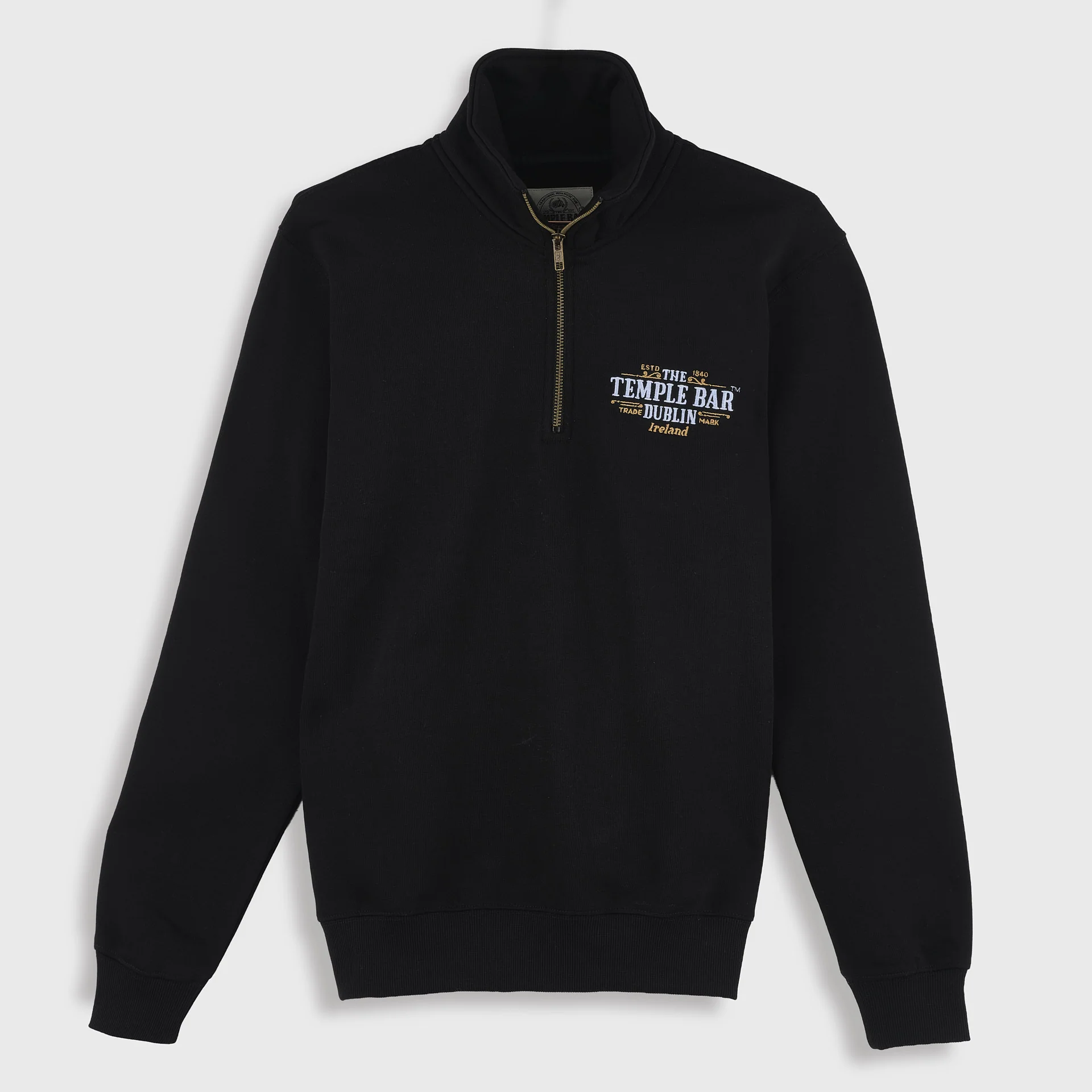 The Temple Bar Embroidered Quarter Zip Sweatshirt