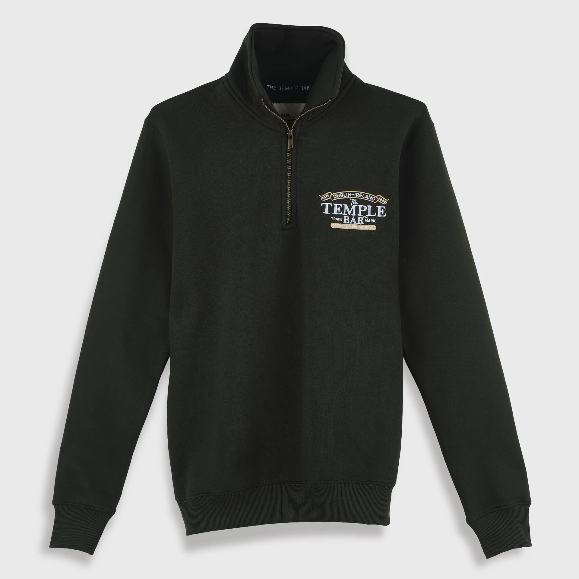 The Temple Bar Embroidered Quarter Zip Sweatshirt - Image 2